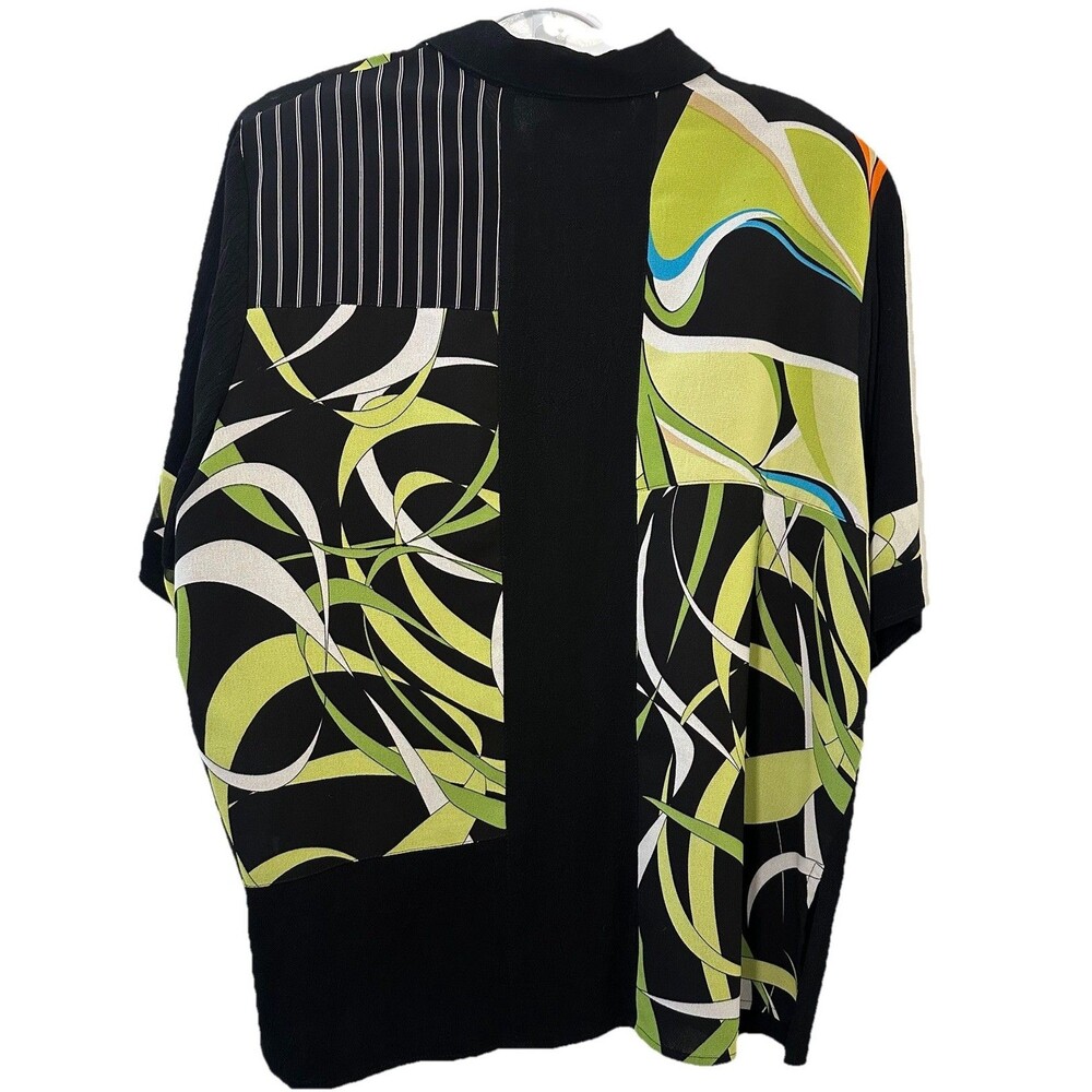 Vintage Tommy N Lou Lou Abstract Sheer Blouse XL Made USA Y2K - Picture 2 of 8